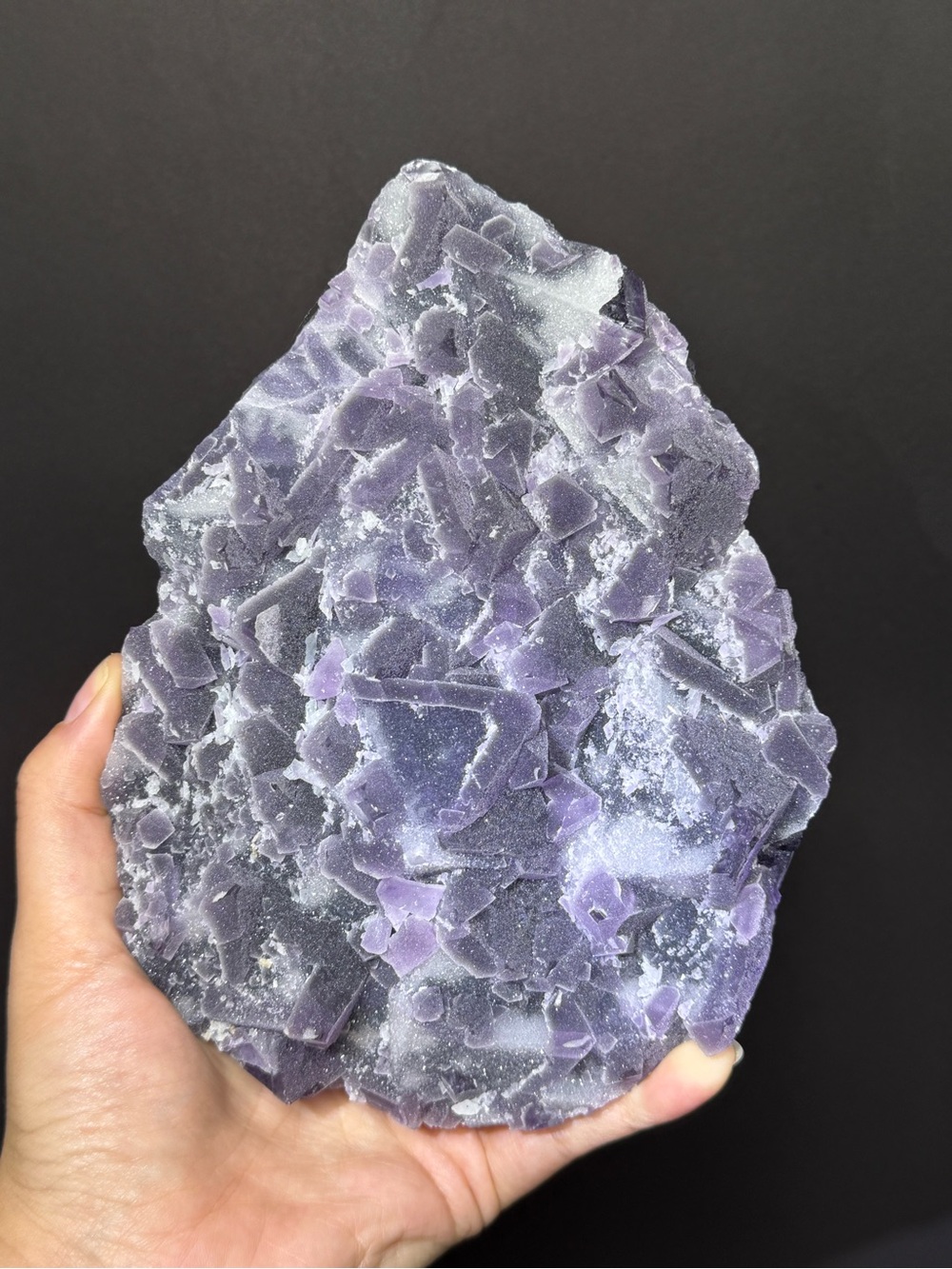 Sugar coated purple octahedral fluorite cluster